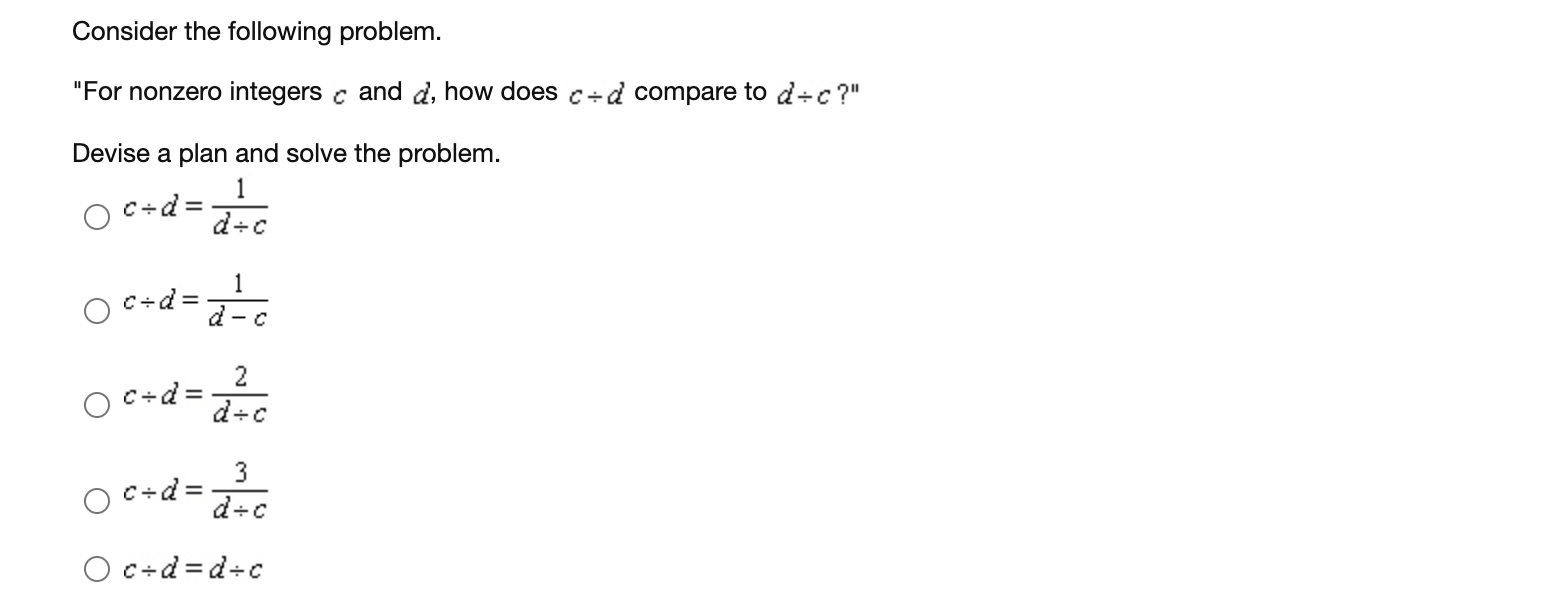Solved Consider the following problem. "For nonzero integers | Chegg.com