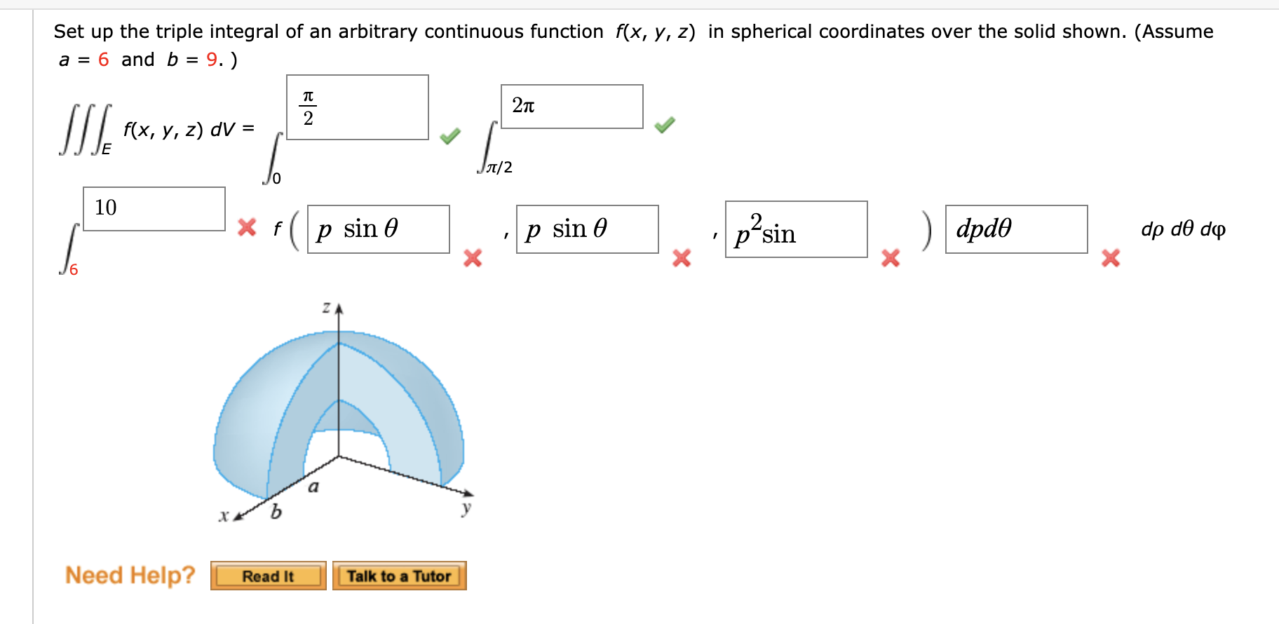 Solved Set up the triple integral of an arbitrary continuous | Chegg.com