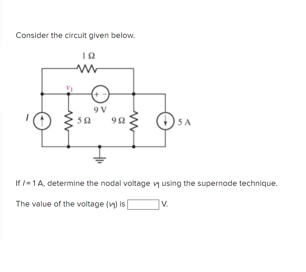 Solved Consider the circuit given below. If I=1 A, determine | Chegg.com