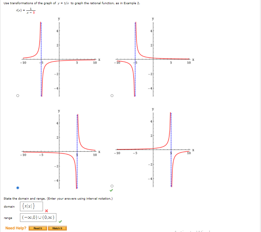 Solved Use Transformations Of The Graph Of Y 1 X To Graph Chegg Com