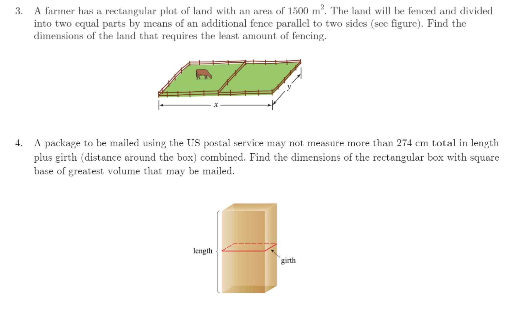 Solved 3. A farmer has a rectangular plot of land with an | Chegg.com