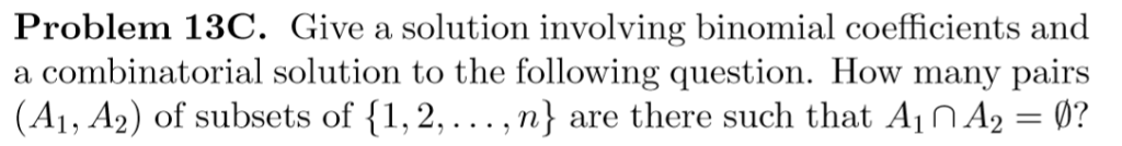 Solved Problem 13C. Give a solution involving binomial | Chegg.com