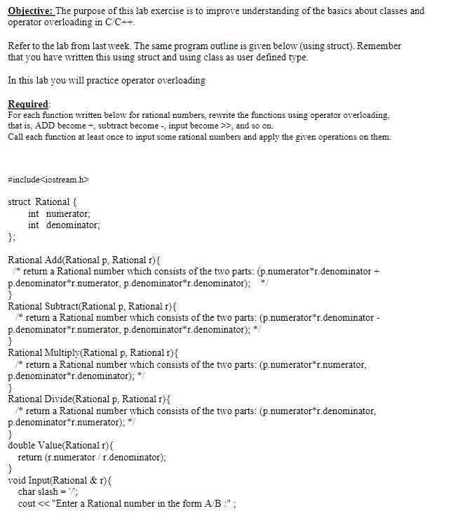 Solved Objective: Understand the meaning of operator