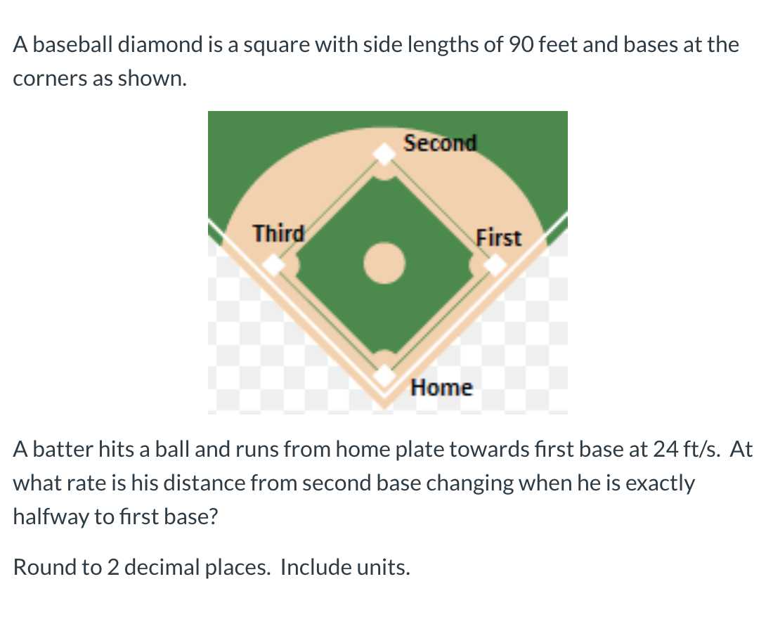 Solved A baseball diamond is a square with side lengths of