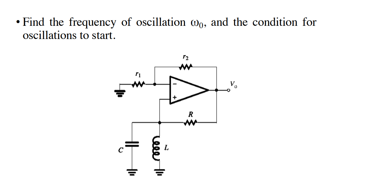 Solved • Find the frequency of oscillation wo, and the | Chegg.com