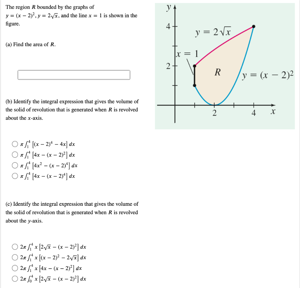 Solved Y The Region R Bounded By The Graphs Of Y X 2 2 Chegg Com