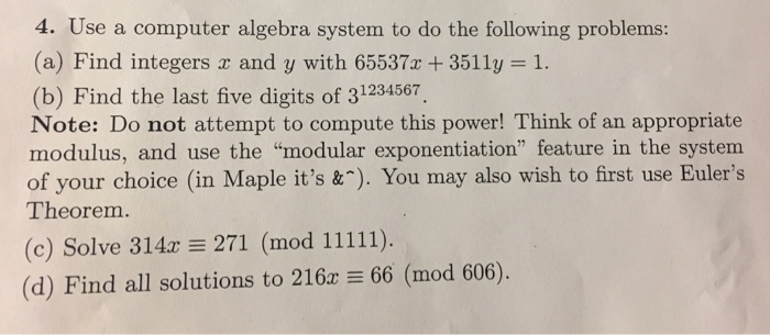 Solved 4. Use a computer algebra system to do the following | Chegg.com