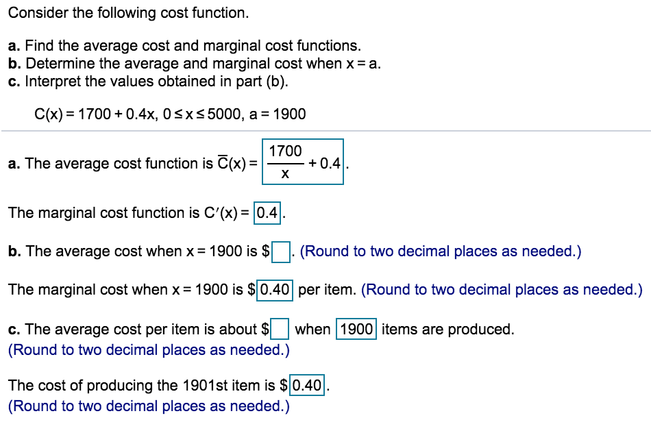 Solved Consider The Following Cost Function A Find The Chegg Com