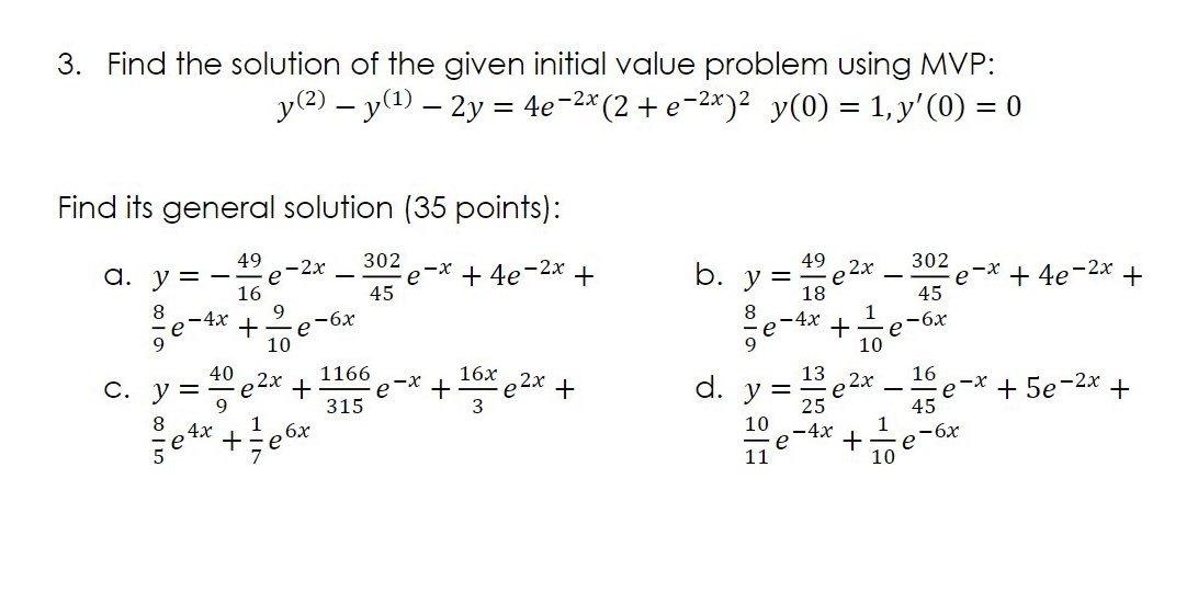 Solved 3. Find the solution of the given initial value | Chegg.com