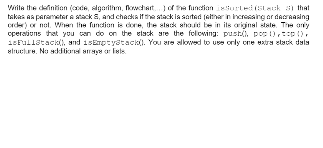 Solved Write the definition (code, algorithm, flowchart,...) | Chegg.com