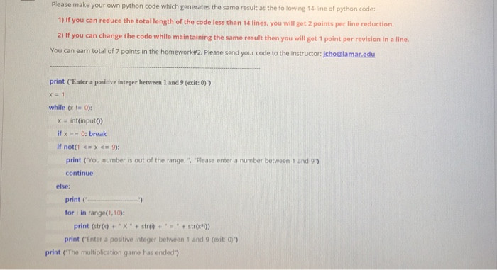 Solved Please make your own python code which generates the | Chegg.com
