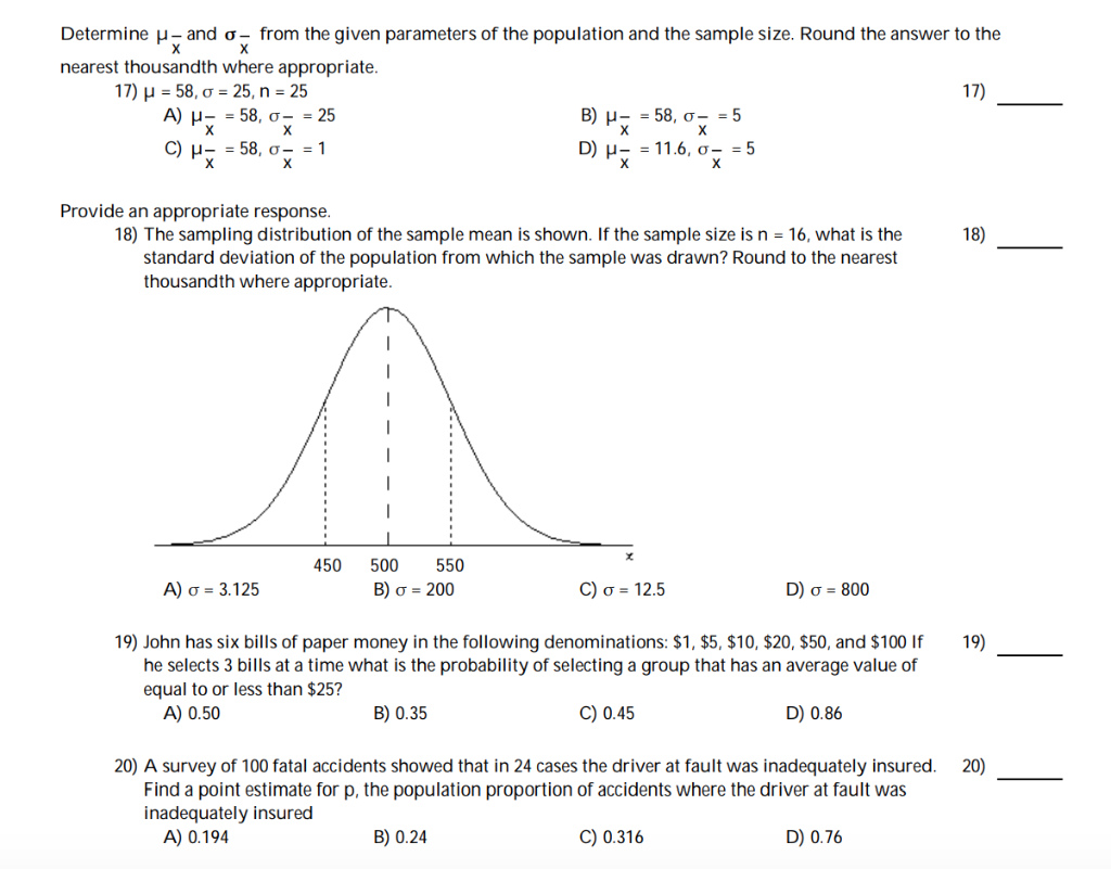 Solved: Determine μ-and σ-from The Given Parameters Of The... | Chegg.com