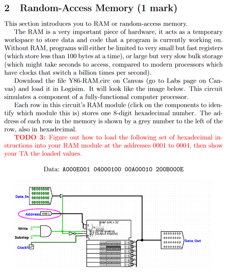 Solved This section introduces you to RAM or random-access | Chegg.com