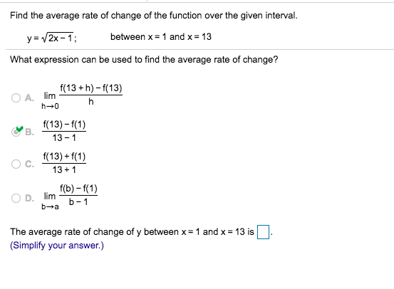 Solved Find the average rate of change of the function over | Chegg.com