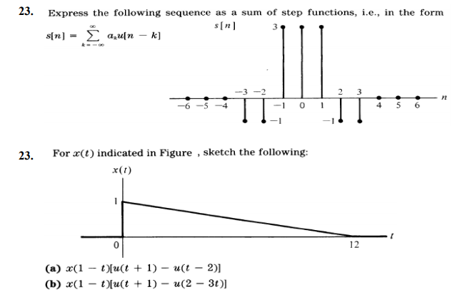 Solved 23. Express the following sequence as a sum of step | Chegg.com