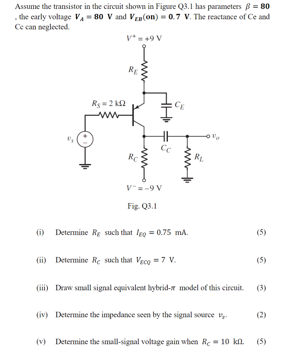 Solved Assume the transistor in the circuit shown in Figure | Chegg.com