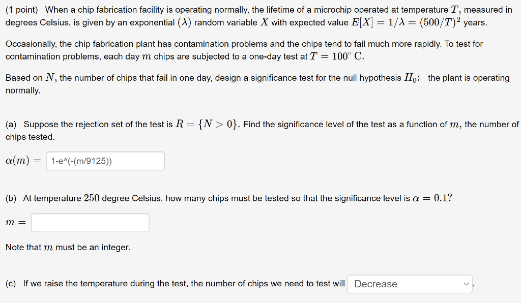 Solved (1 Point) When A Chip Fabrication Facility Is | Chegg.com