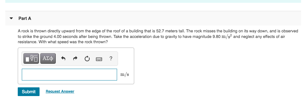 Solved Part A A ball is thrown horizontally from the top of | Chegg.com
