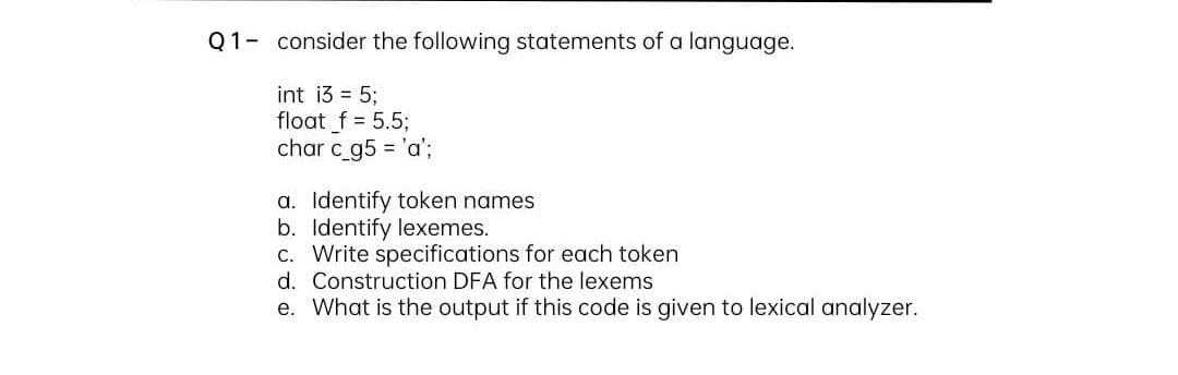 Solved Q1- Consider The Following Statements Of A Language. | Chegg.com