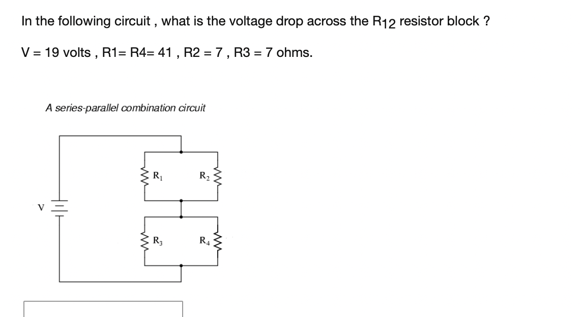Solved In the following circuit , what is the voltage drop | Chegg.com