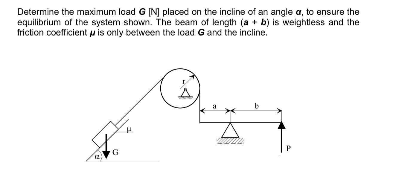 Solved Determine the maximum load G [N] placed on the | Chegg.com