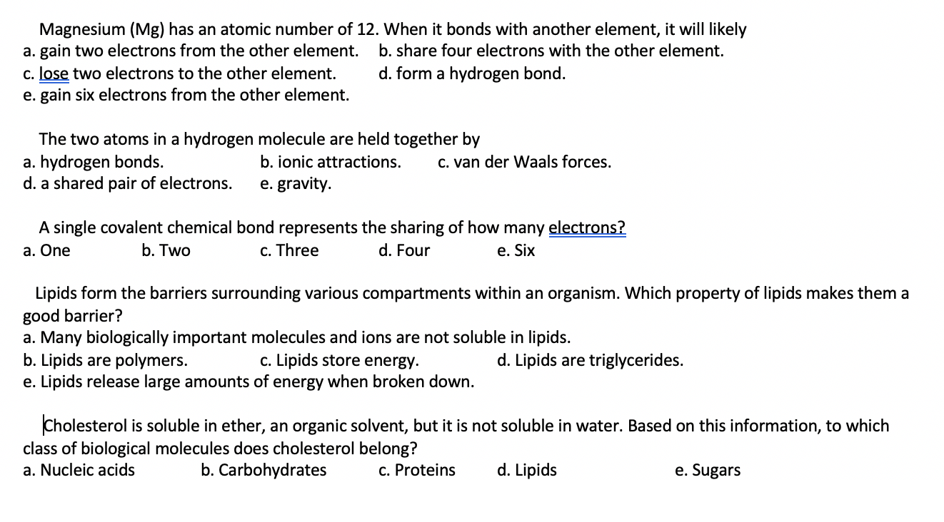 Solved Magnesium (Mg) has an atomic number of 12. When it