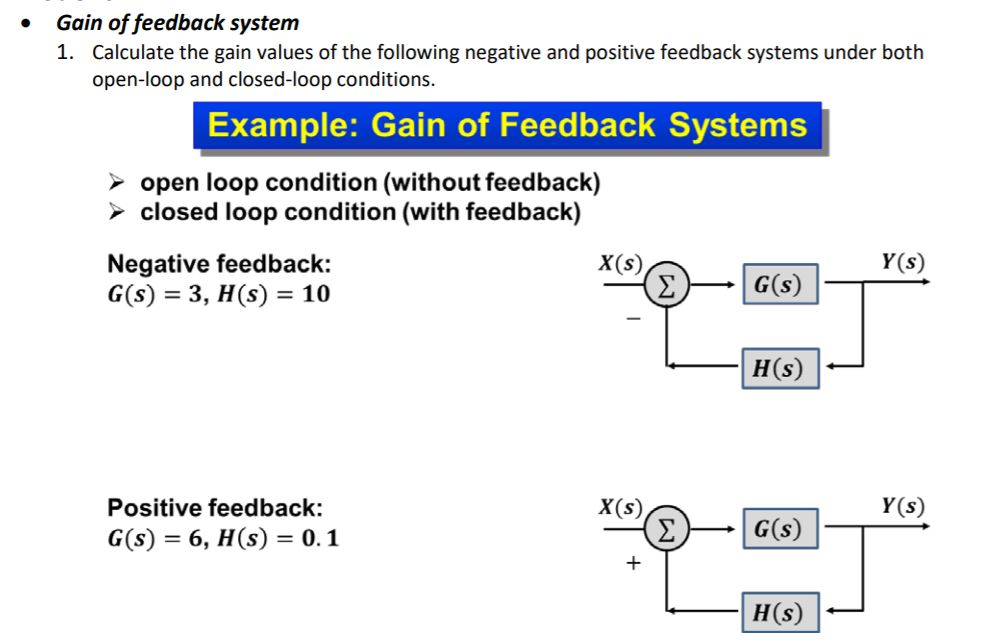 solved-gain-of-feedback-system-1-calculate-the-gain-chegg