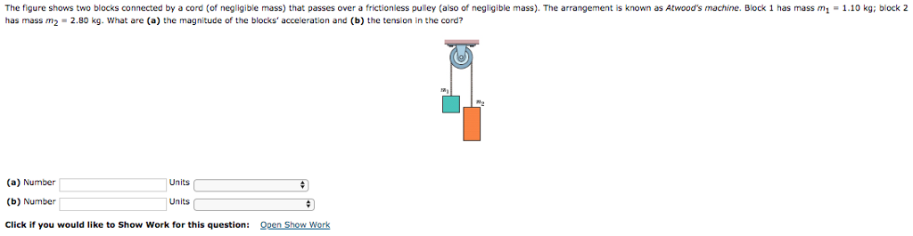 Solved The figure shows two blocks connected by a cord (of | Chegg.com