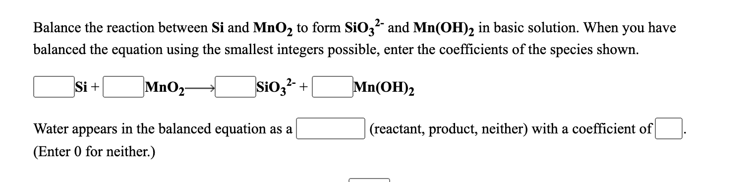 Solved Balance the reaction between S2- and CIO“ to form S | Chegg.com