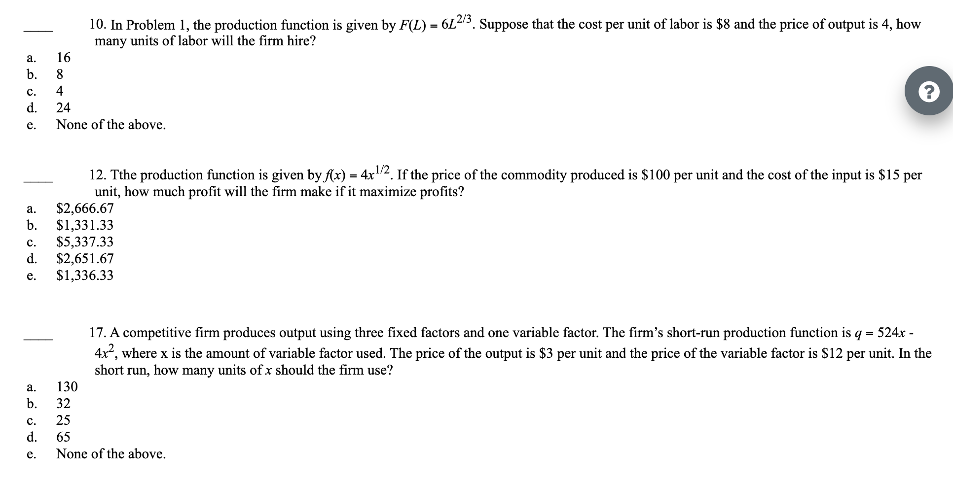 Solved _ 1. A firm has the production function f(x1, x2) = | Chegg.com