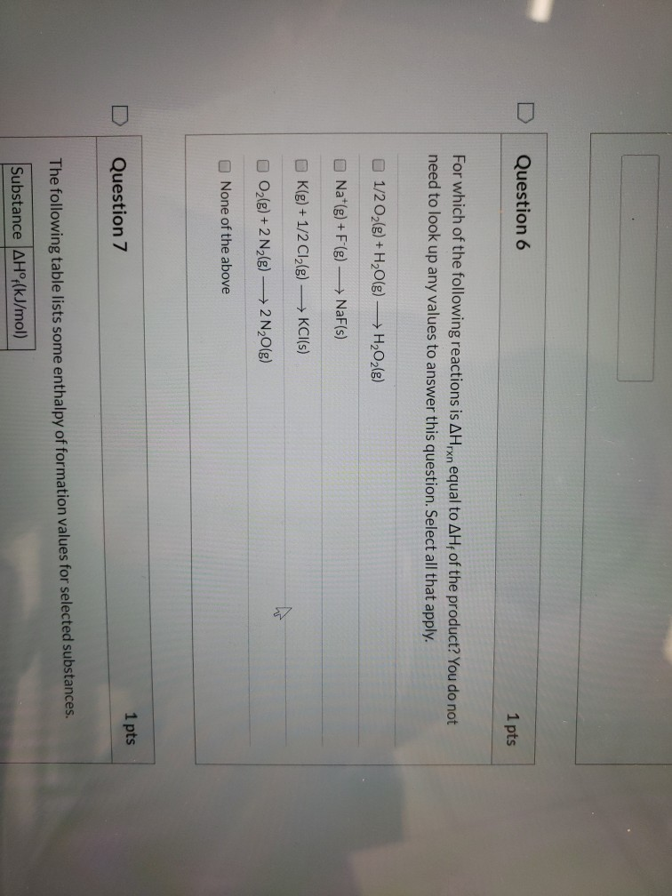 The Which Reacti Solved: ... 1 Following Of For Pts Question 6