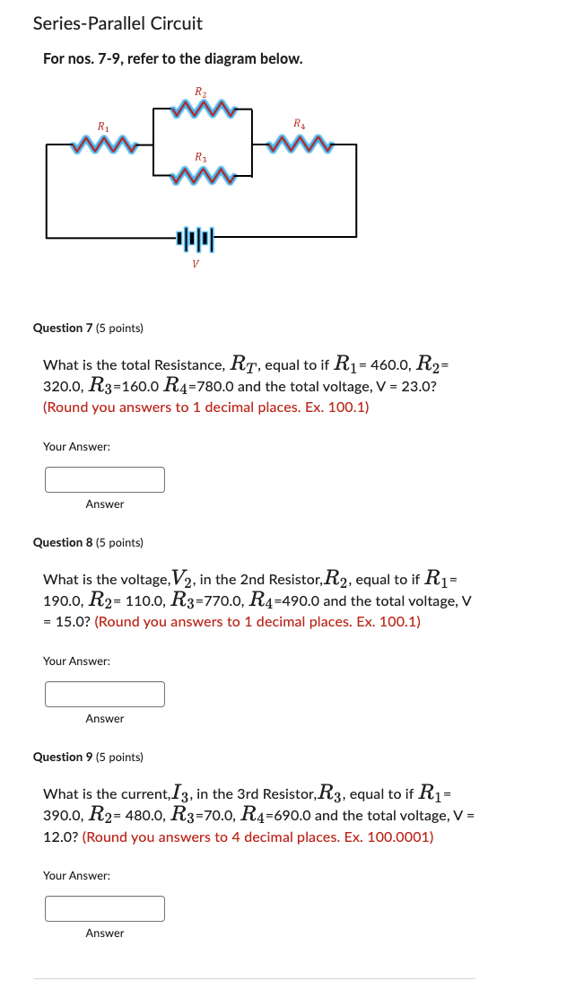 Solved Series-Parallel Circuit For Nos. 7-9, Refer To The | Chegg.com