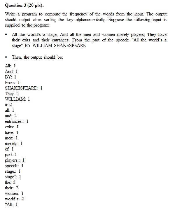 Solved Question 3 (20 pts): Write a program to compute the | Chegg.com