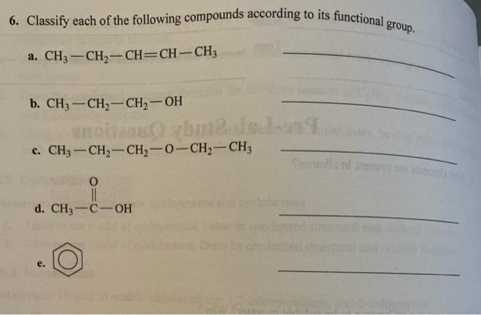 Solved 6. Classify each of the following compounds according | Chegg.com