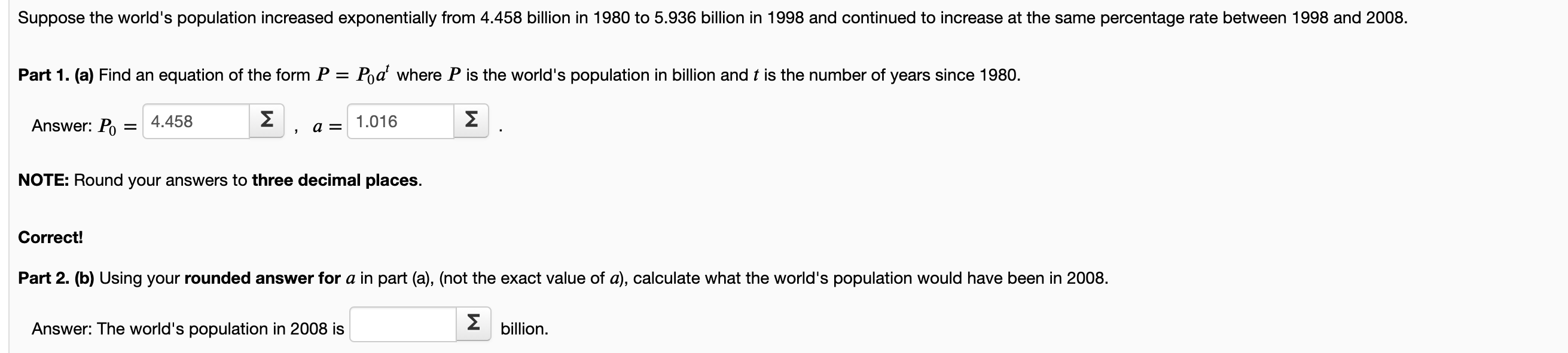 Solved Suppose The Worlds Population Increased