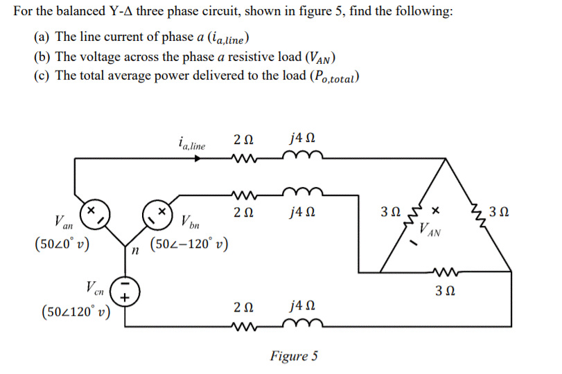 Solved For The Balanced Y-A Three Phase Circuit, Shown In | Chegg.com