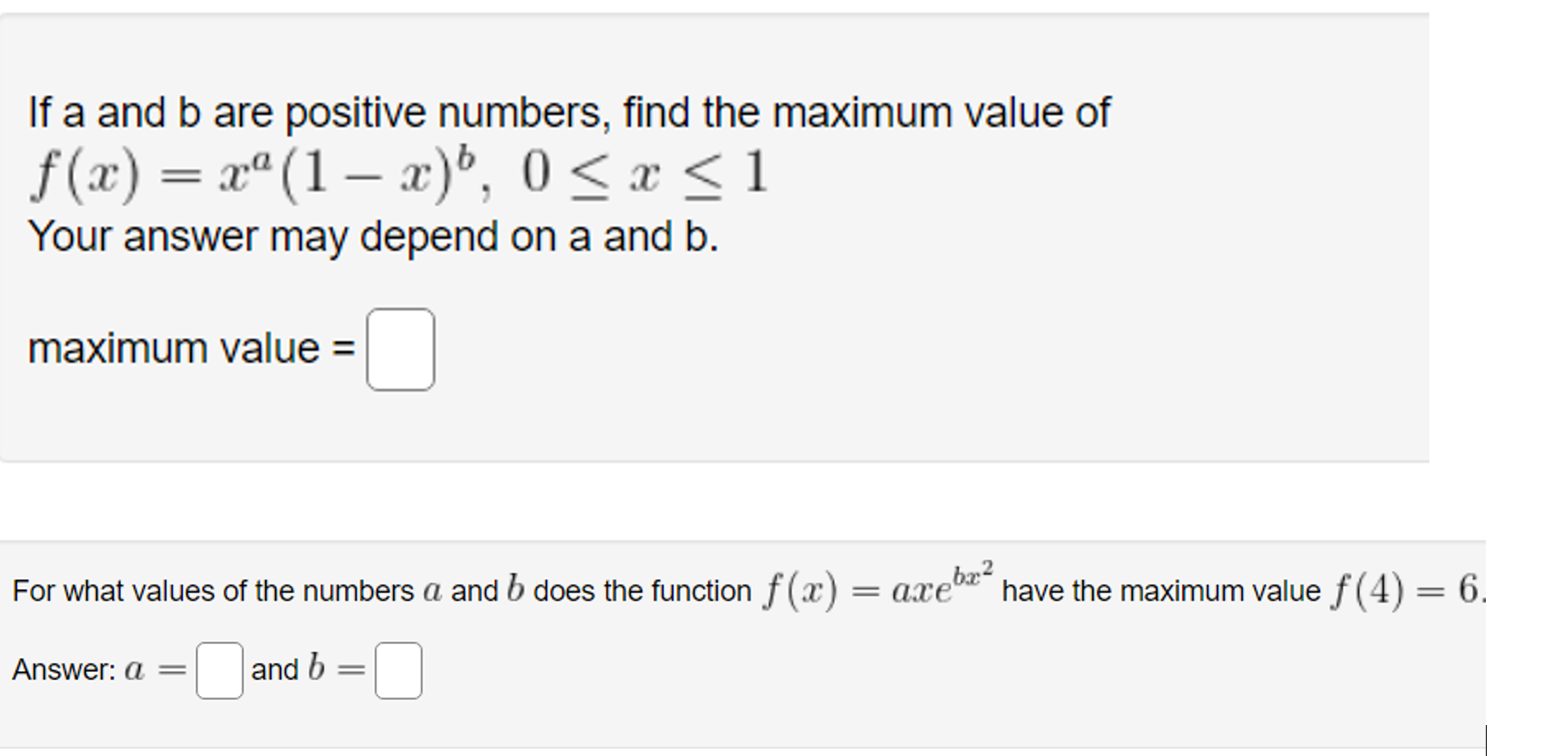 Solved If A And B Are Positive Numbers, Find The Maximum | Chegg.com