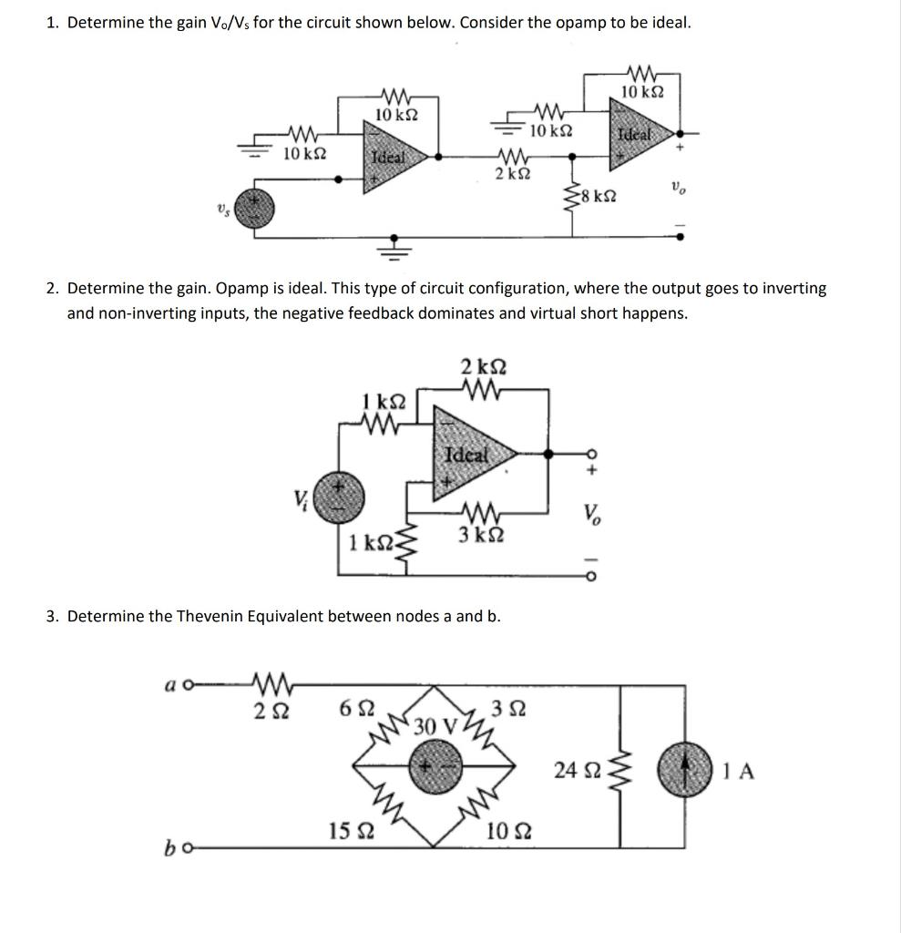 Solved 1. Determine the gain Vo/Vs for the circuit shown | Chegg.com