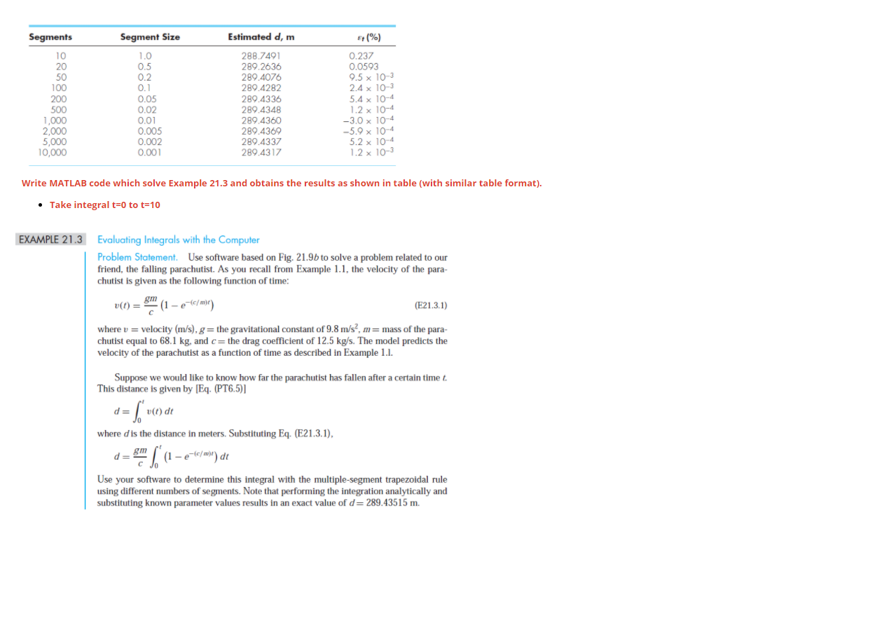 Solved Segments Segment Size Estimated d, m $(%) 10 20 50 | Chegg.com