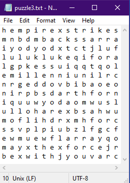 Solved Word Search Puzzle Program Using the Eclipse | Chegg.com
