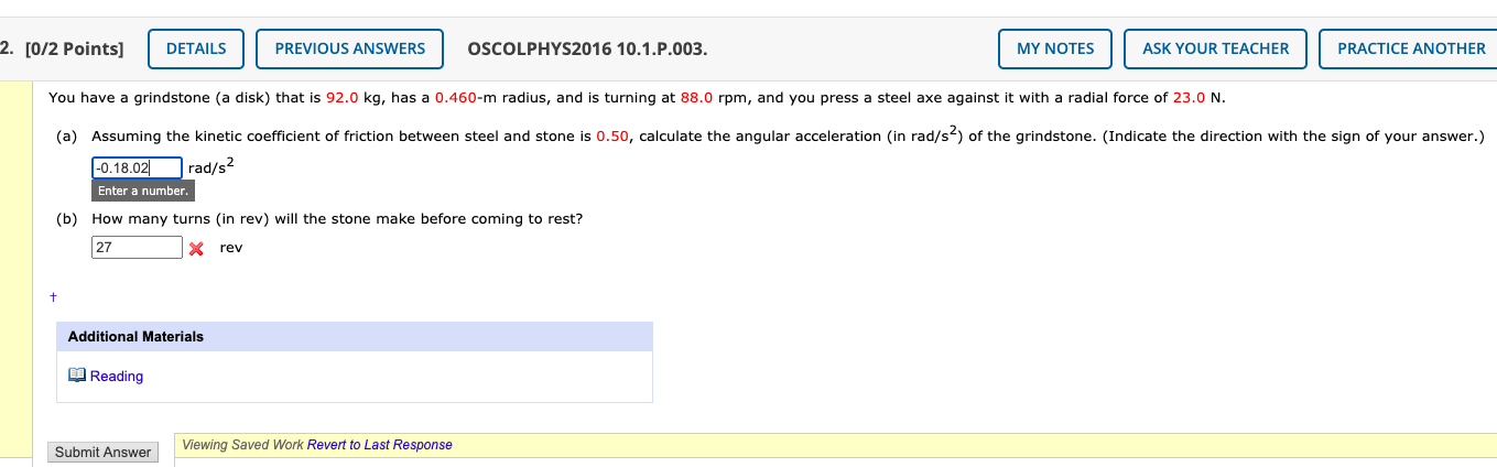 Solved 7 [ 12 Points Details Oscolphys2016 10 4 P 030 My