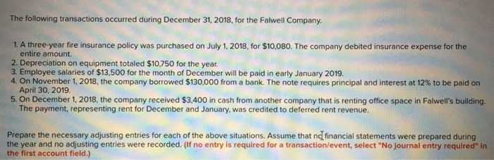 Solved The Following Transactions Occurred During December | Chegg.com