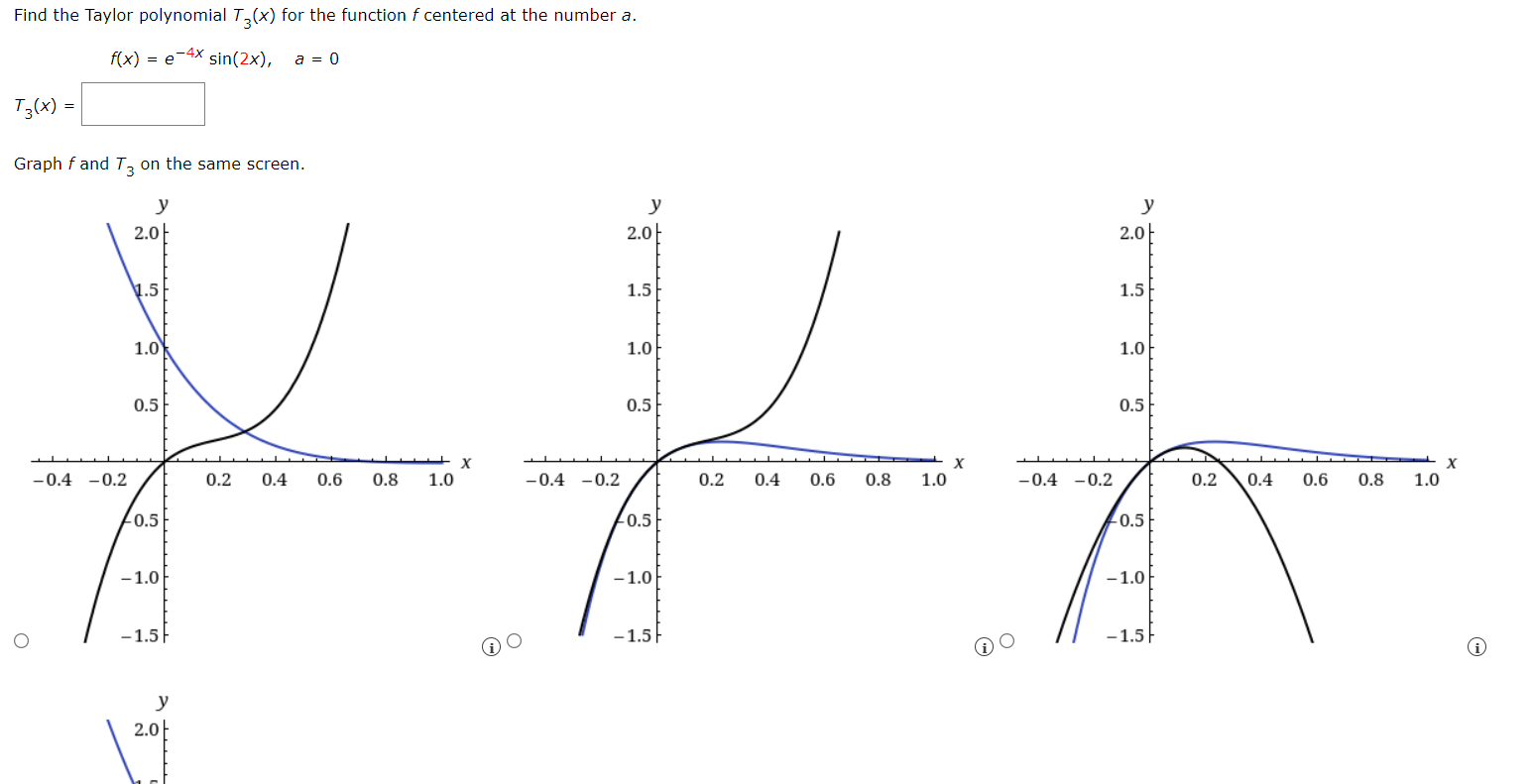 Solved Find the Taylor polynomial T3(x) for the function f | Chegg.com