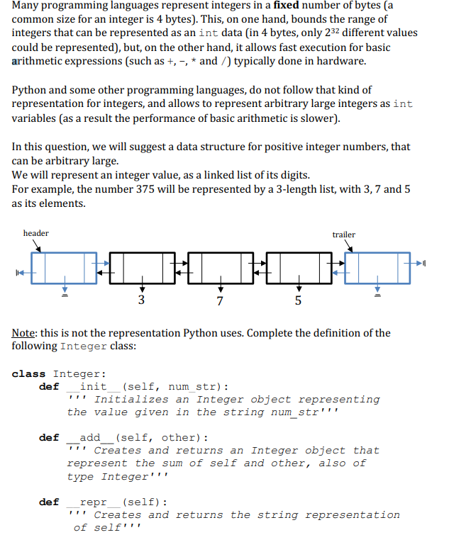 Solved Many programming languages represent integers in a | Chegg.com