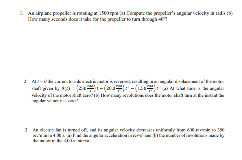 Solved An Airplane Propeller Is Rotating At 1500 Rpm (a) | Chegg.com