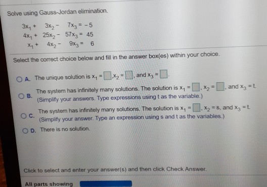 Solved Write the solution of the linear system corresponding | Chegg.com