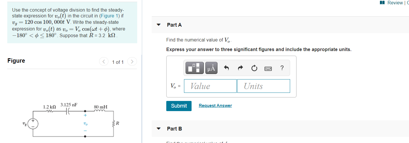 Solved Review Use the concept of voltage division to find | Chegg.com
