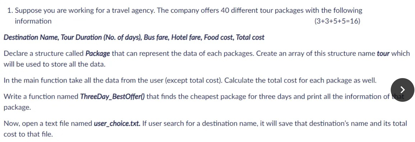 Solved 1. Suppose you are working for a travel agency. The | Chegg.com