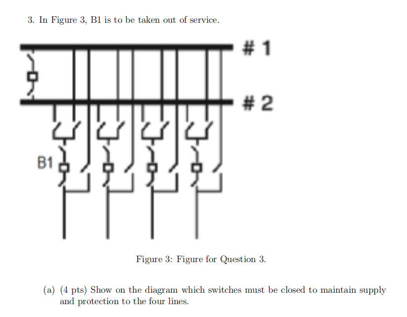Solved 3. In Figure 3, B1 is to be taken out of service. | Chegg.com