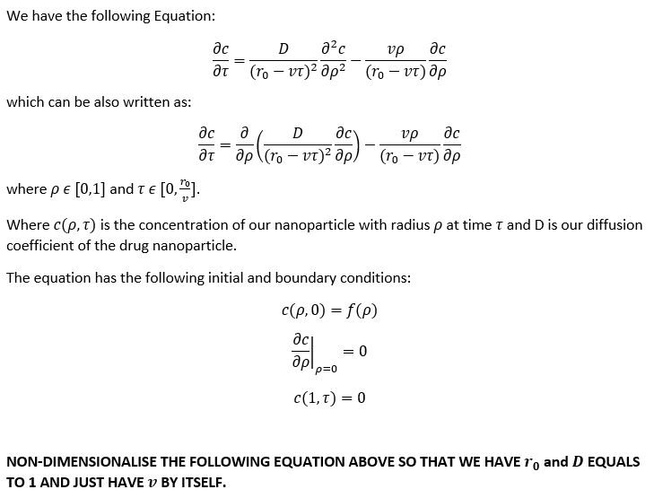 Solved Need help nondimensionalizing the following equation
